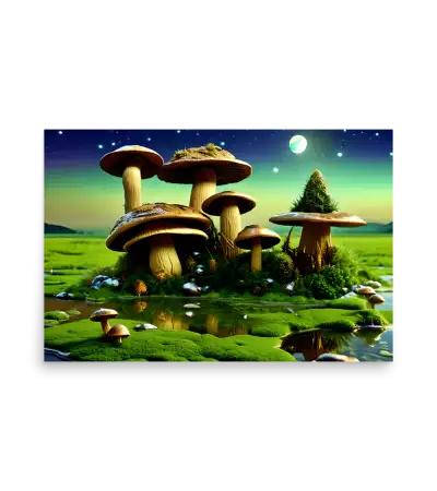 05 SPACE ART MUSHROOM Poster