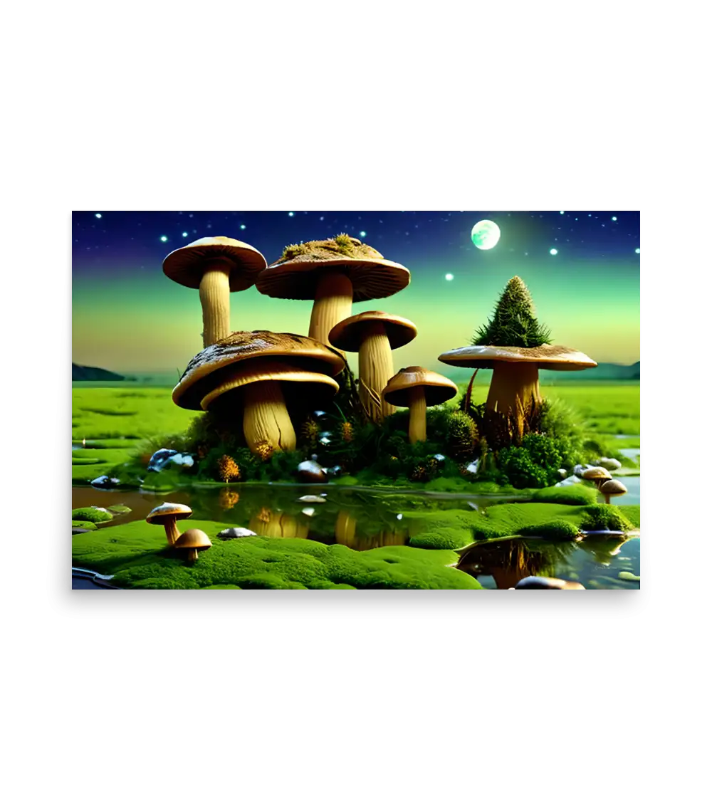 05 SPACE ART MUSHROOM Poster