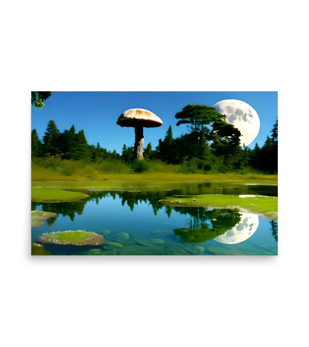 03 SPACE ART MUSHROOM Poster