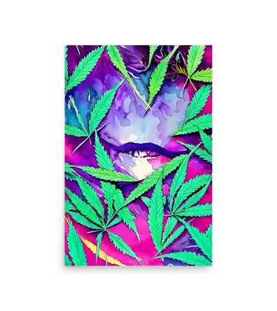 06 CANNABIS WATER COLOR - Poster