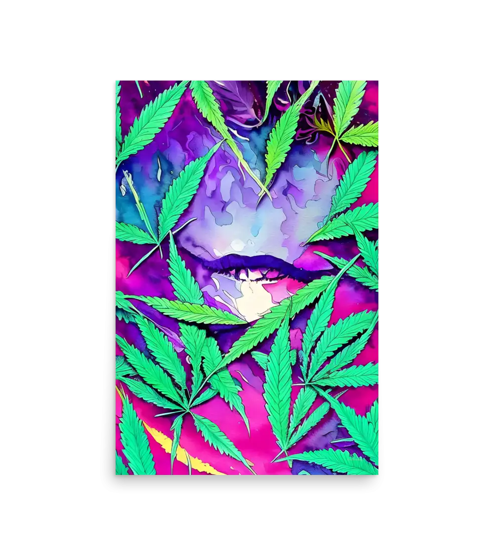 06 CANNABIS WATER COLOR - Poster
