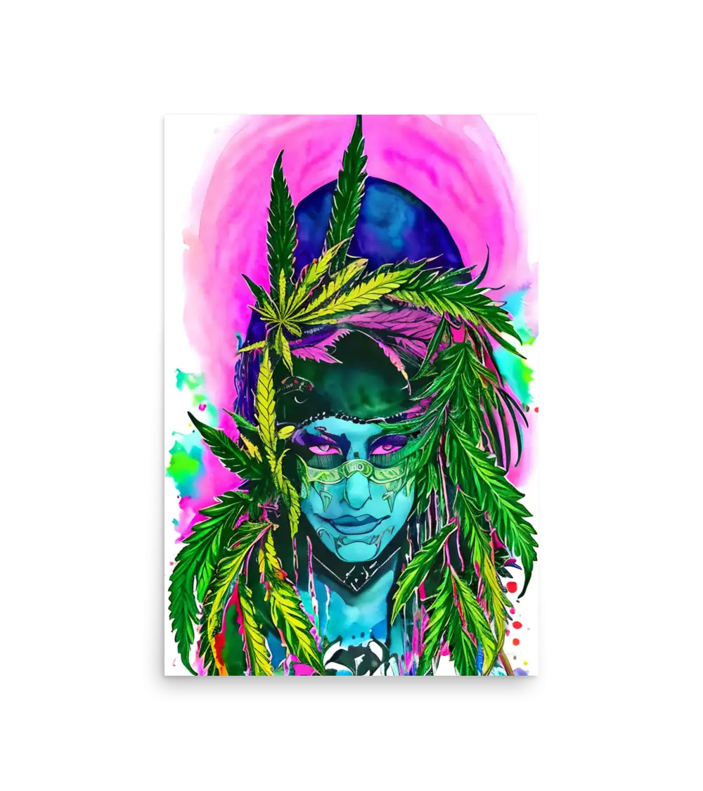 08 CANNABIS WATER COLOR - Poster