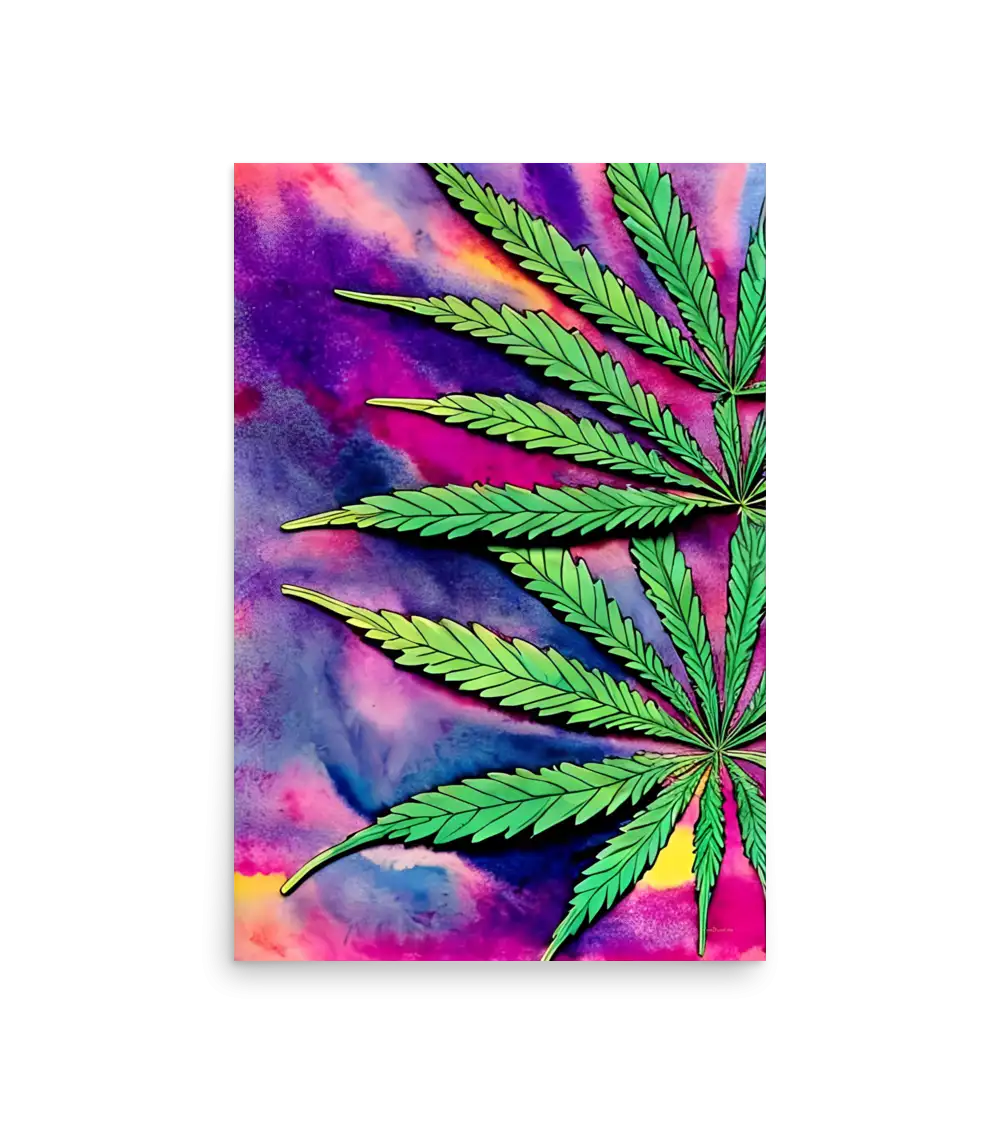 05 CANNABIS WATER COLOR - Poster