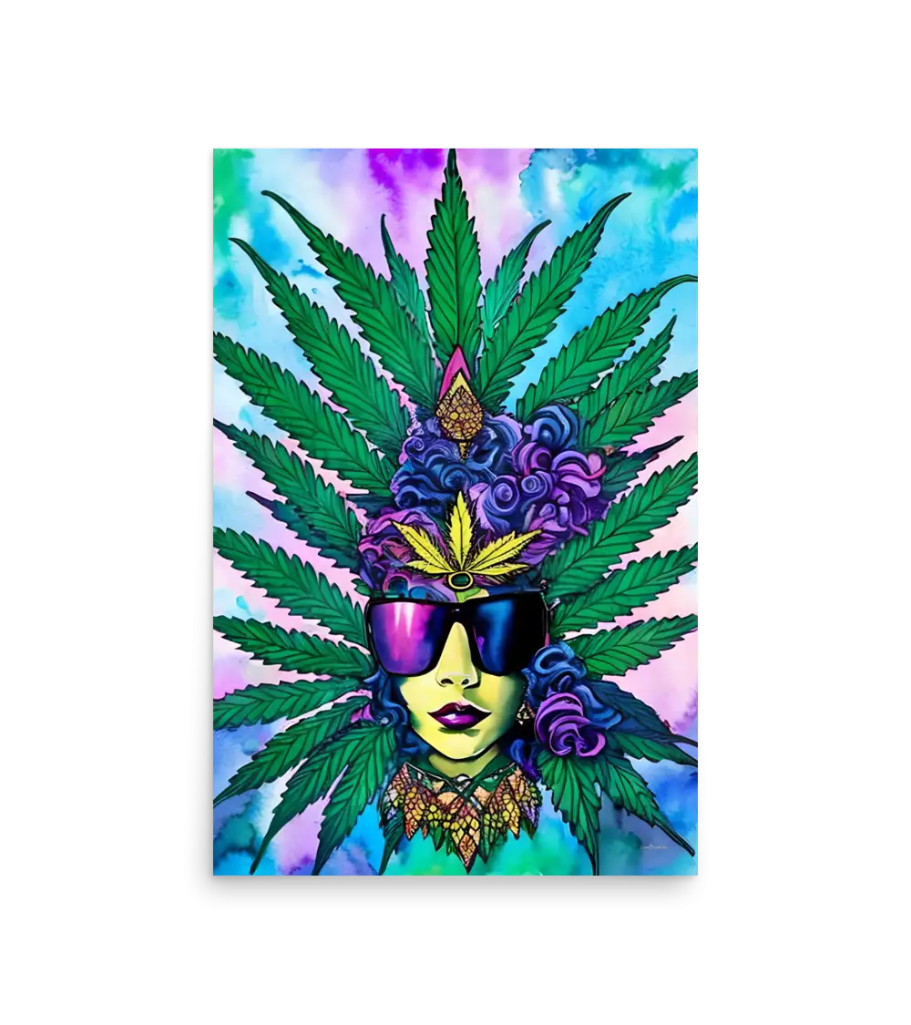 04 CANNABIS WATER COLOR - Poster