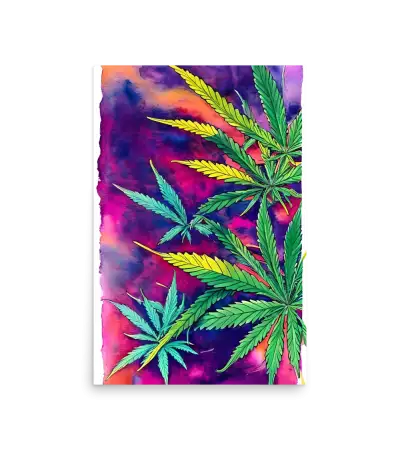 03 CANNABIS WATER COLOR - Poster