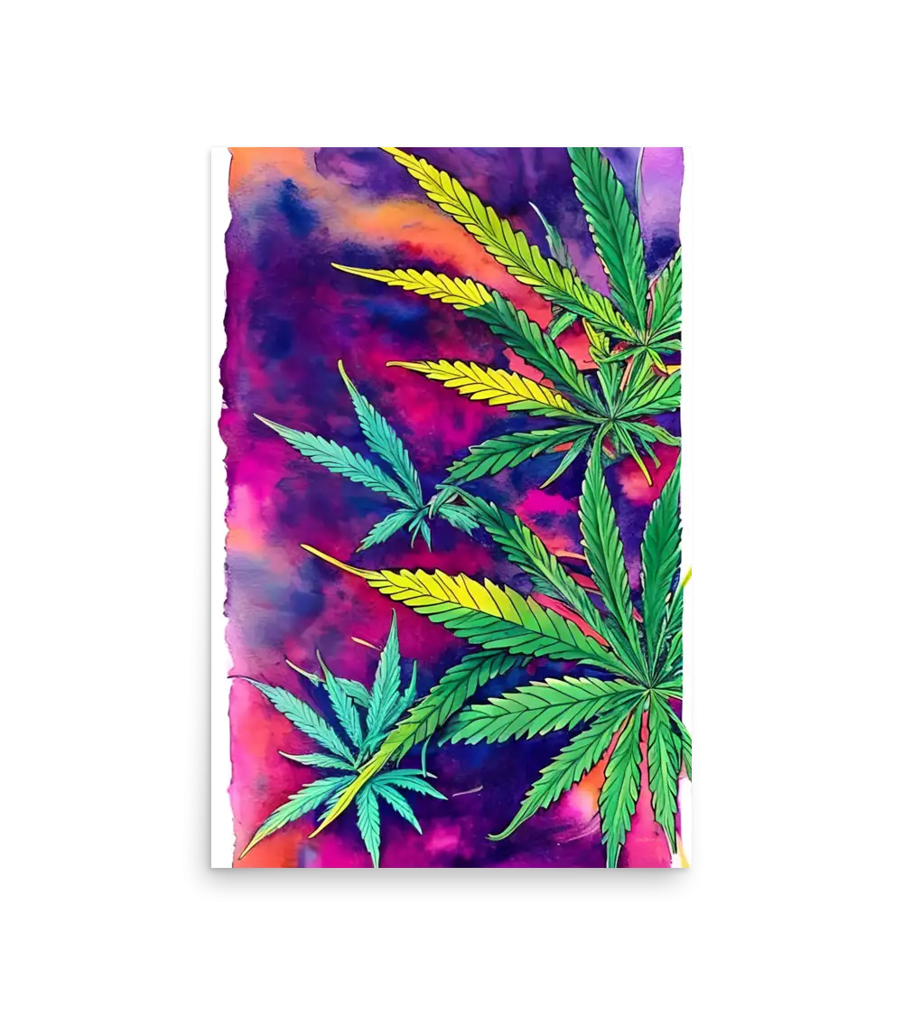 03 CANNABIS WATER COLOR - Poster