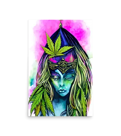 02 CANNABIS WATER COLOR - Poster