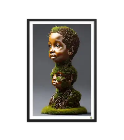 11 ROOT STATUE - Framed Poster