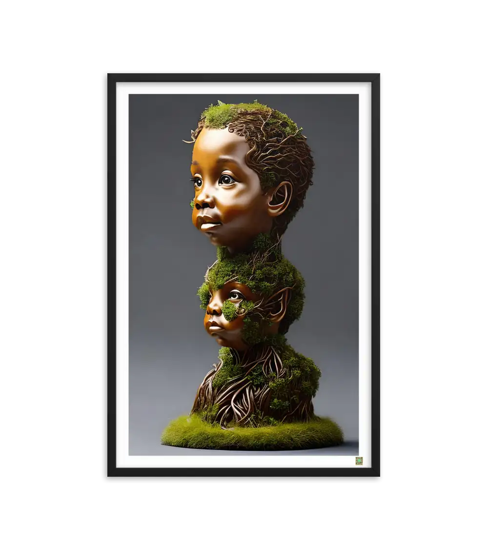 11 ROOT STATUE - Framed Poster