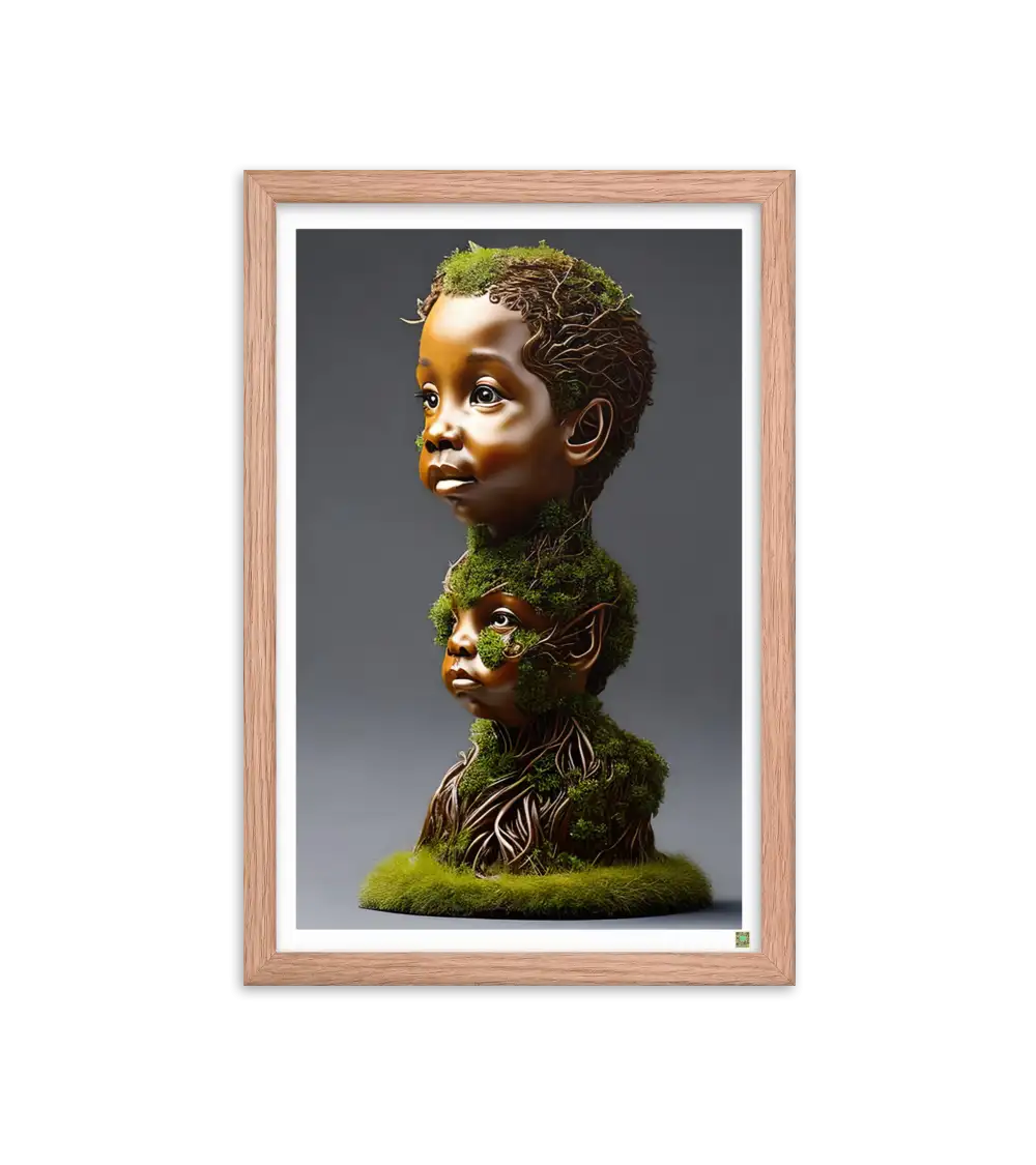 11 ROOT STATUE - Framed Poster