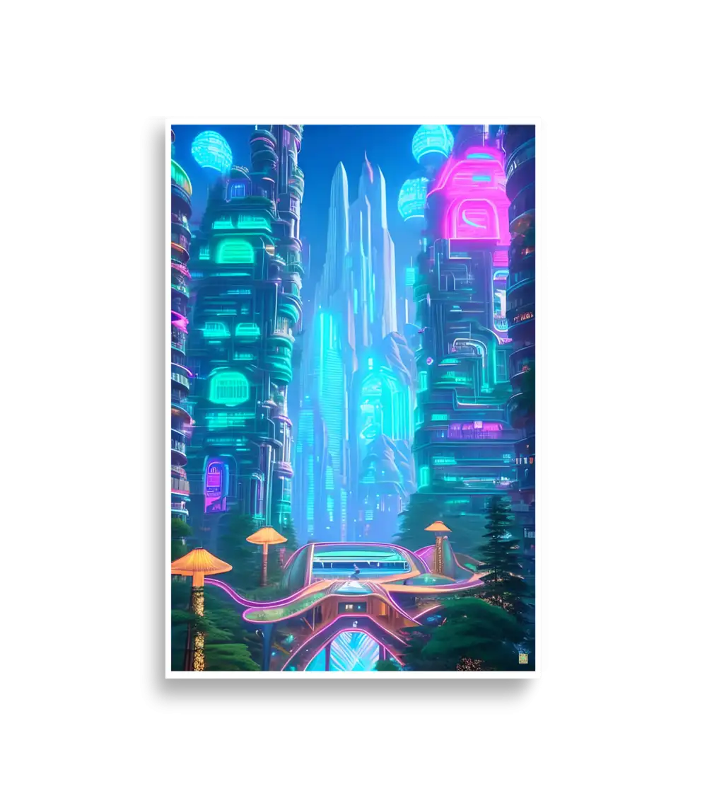 12 Neon City Poster