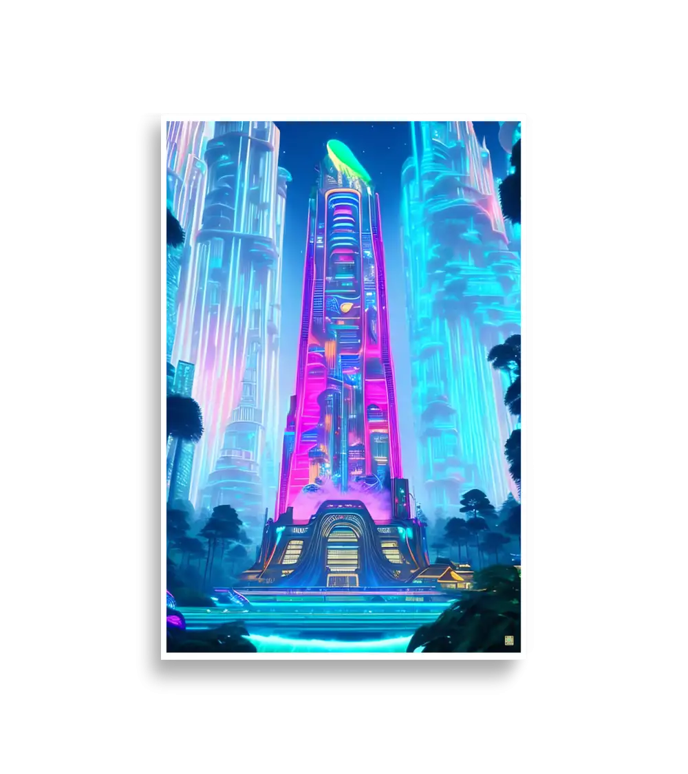 16 Neon City Poster