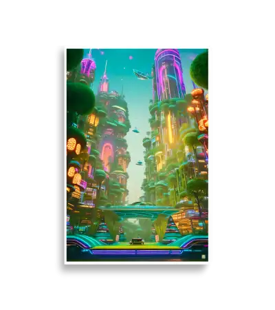 17 Neon City Poster