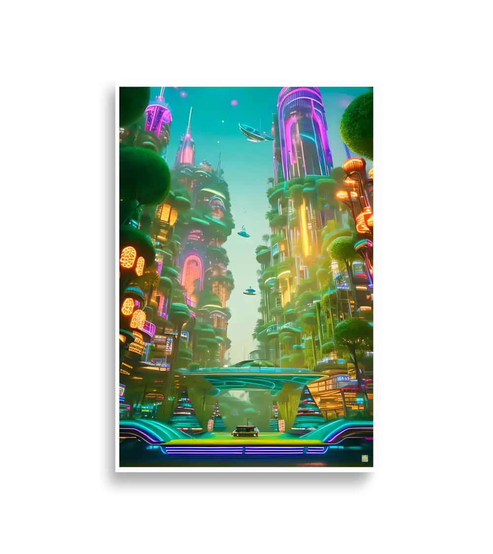 17 Neon City Poster