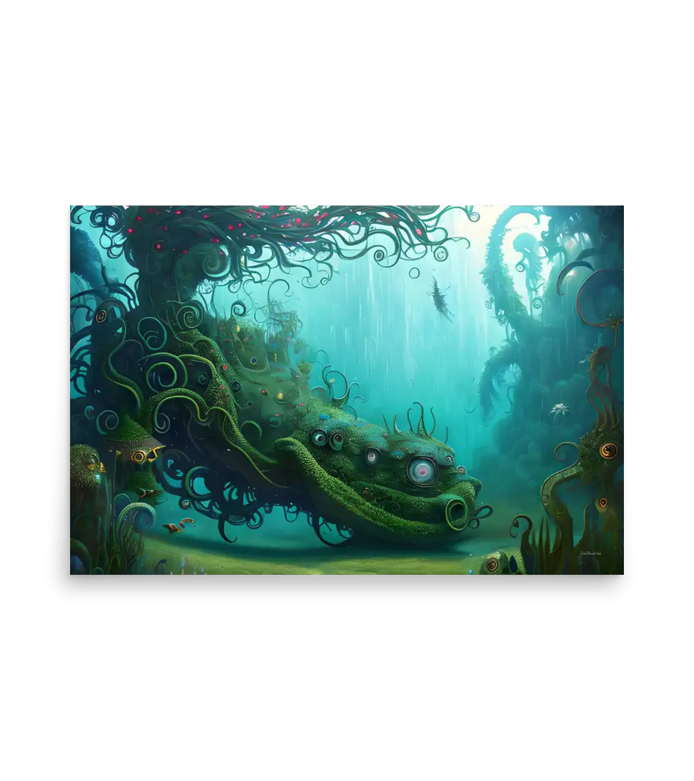 29 WATER MONSTER SIDE Poster