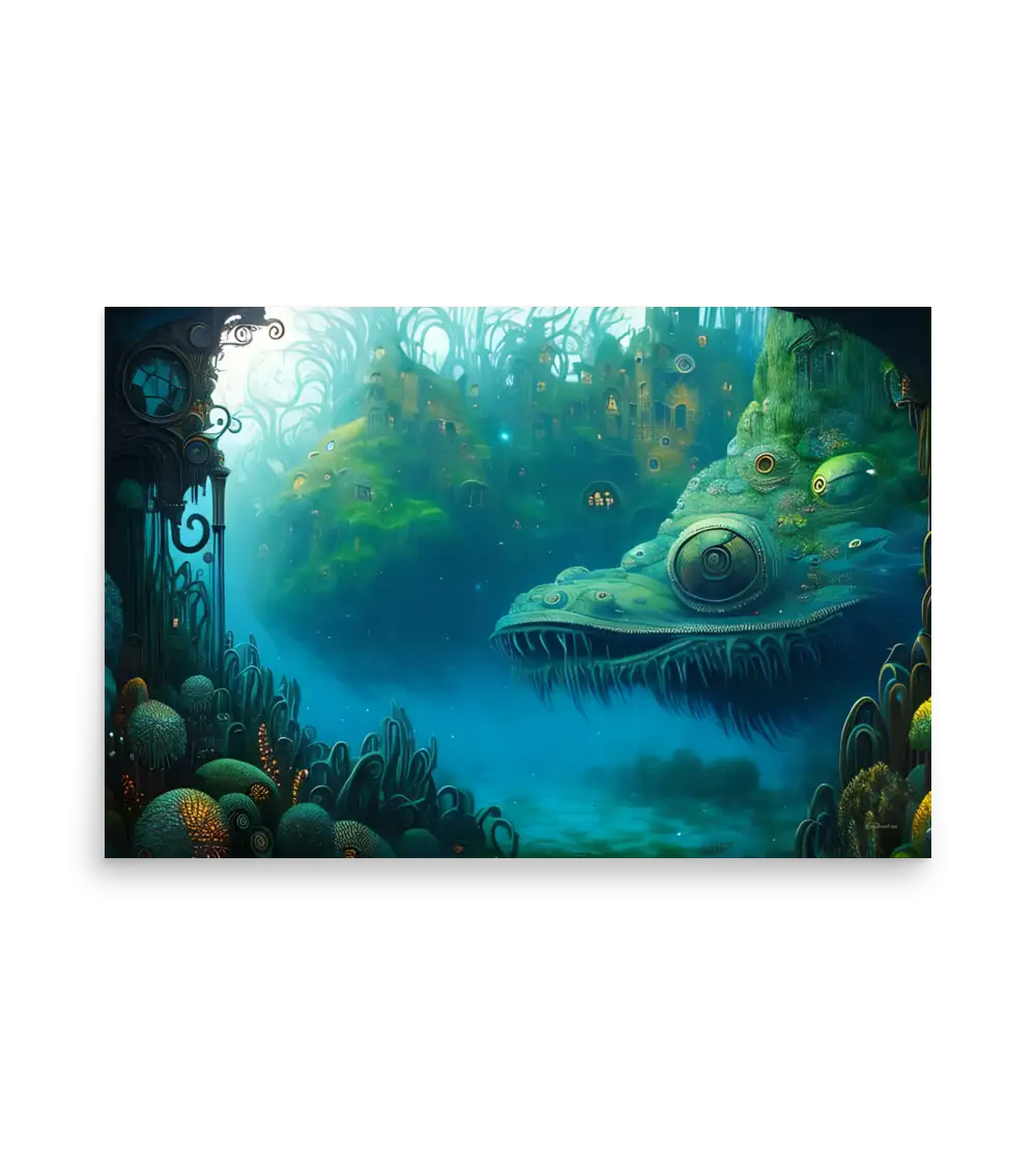 34 WATER MONSTER SIDE Poster