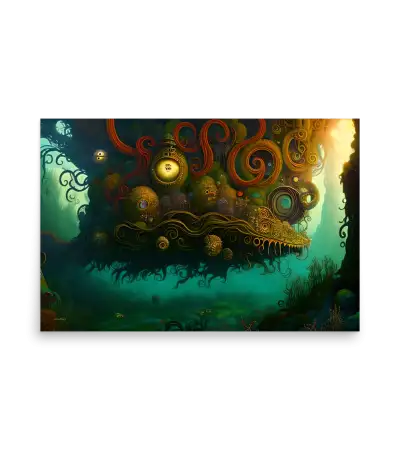 03 WATER MONSTER RED Poster