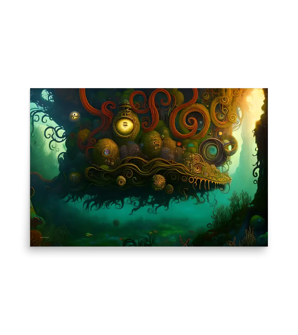 03 WATER MONSTER RED Poster