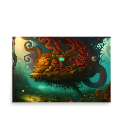 04 WATER MONSTER RED Poster