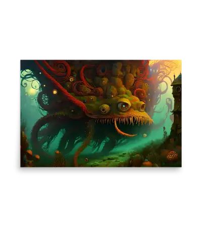 05 WATER MONSTER RED Poster