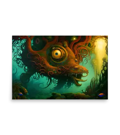 10 WATER MONSTER RED Poster