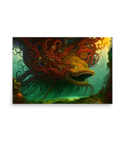 08 WATER MONSTER RED Poster