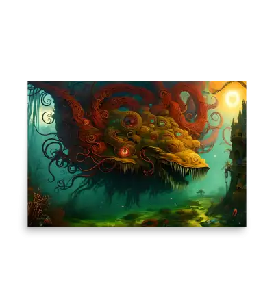 09 WATER MONSTER RED Poster