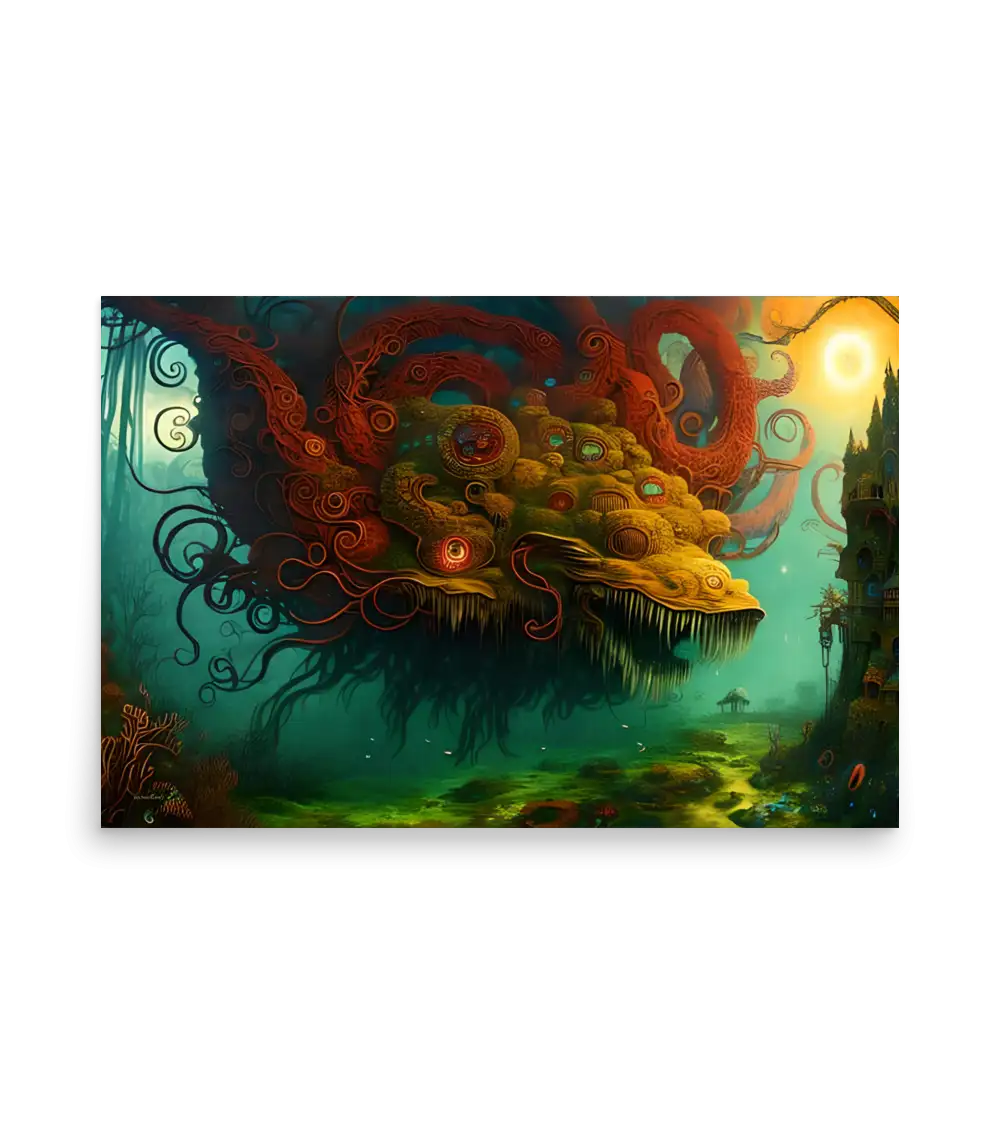 09 WATER MONSTER RED Poster