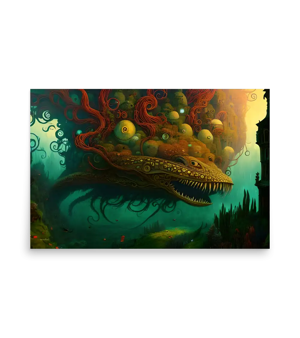 22 WATER MONSTER RED Poster