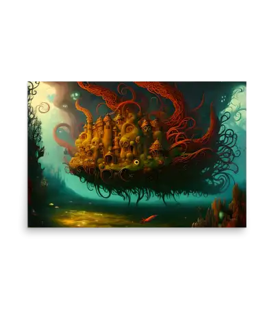 21 WATER MONSTER RED Poster
