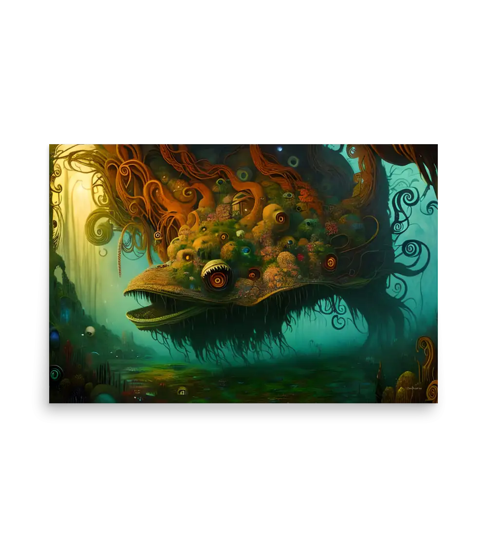 20 WATER MONSTER RED Poster