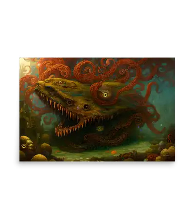 19 WATER MONSTER RED Poster