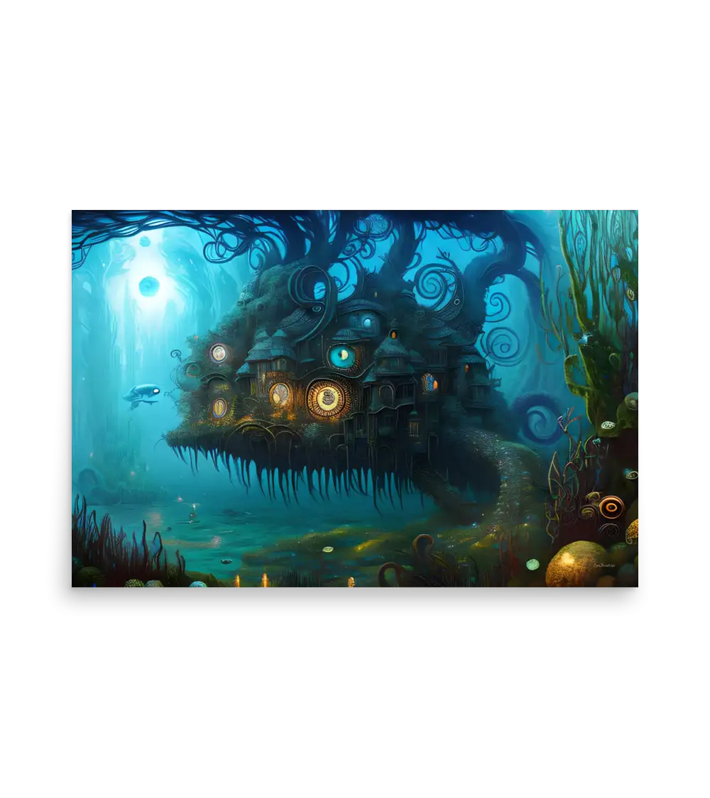 04 WATER DARK HOUSE Poster