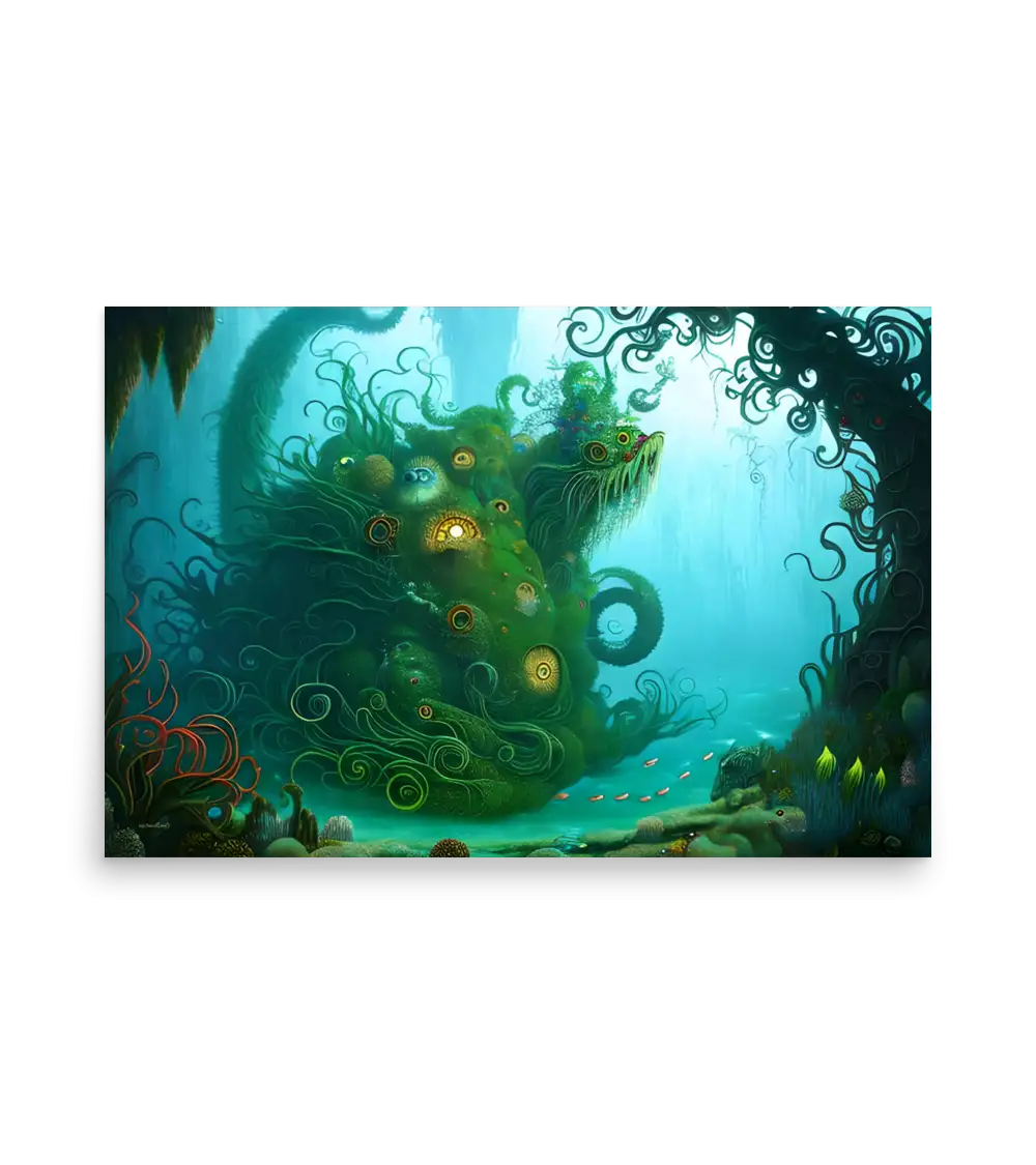 01 WATER MONSTER GREEN Poster