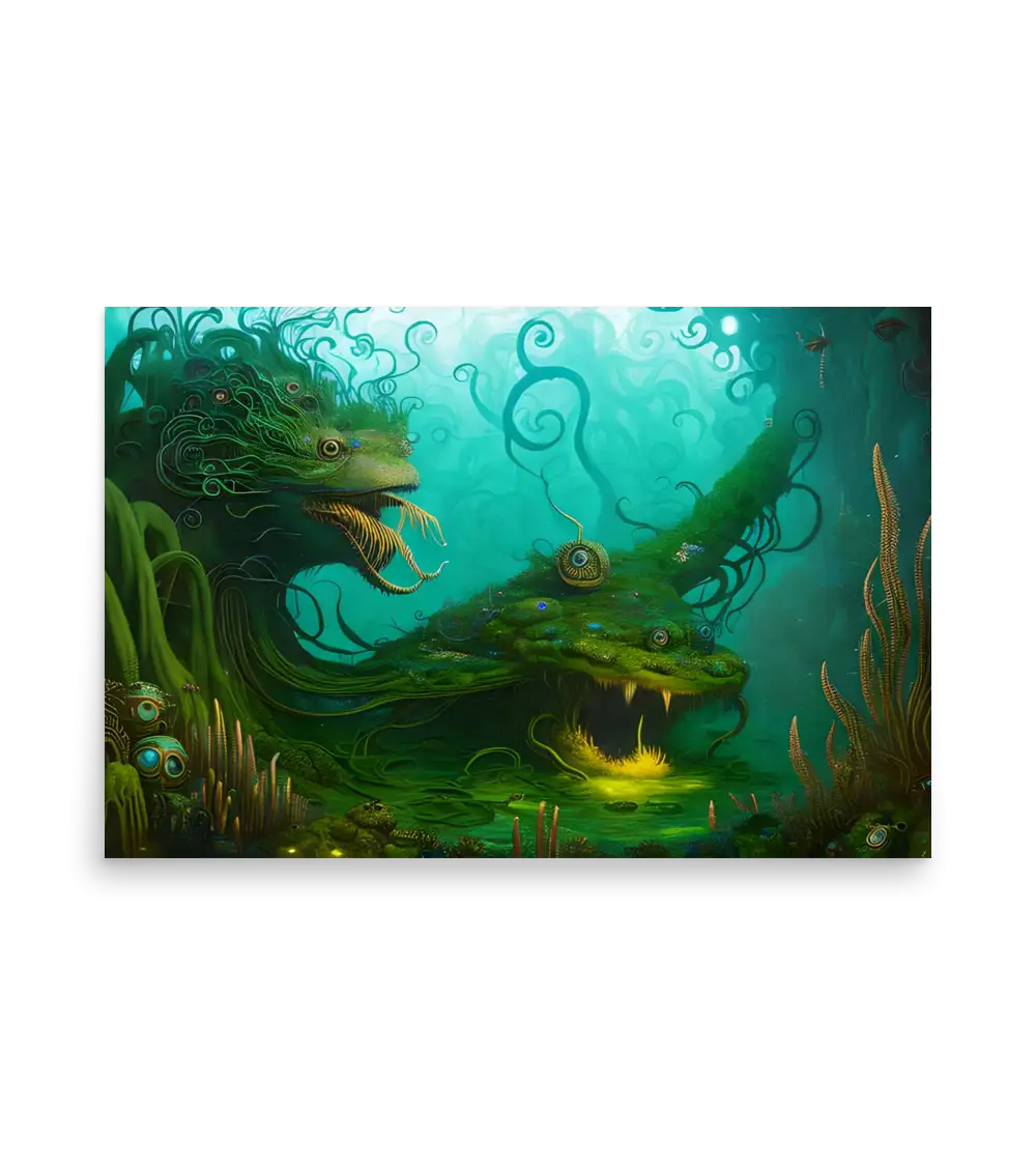 02 WATER MONSTER GREEN Poster