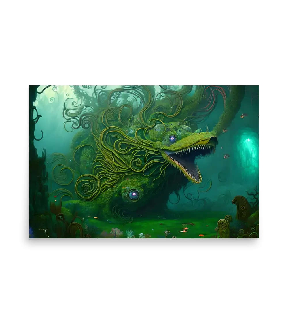 03 WATER MONSTER GREEN Poster