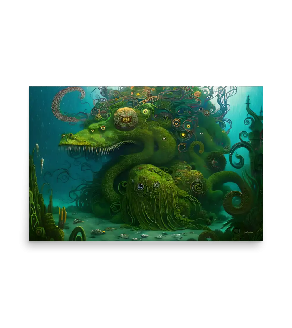 07 WATER MONSTER GREEN Poster