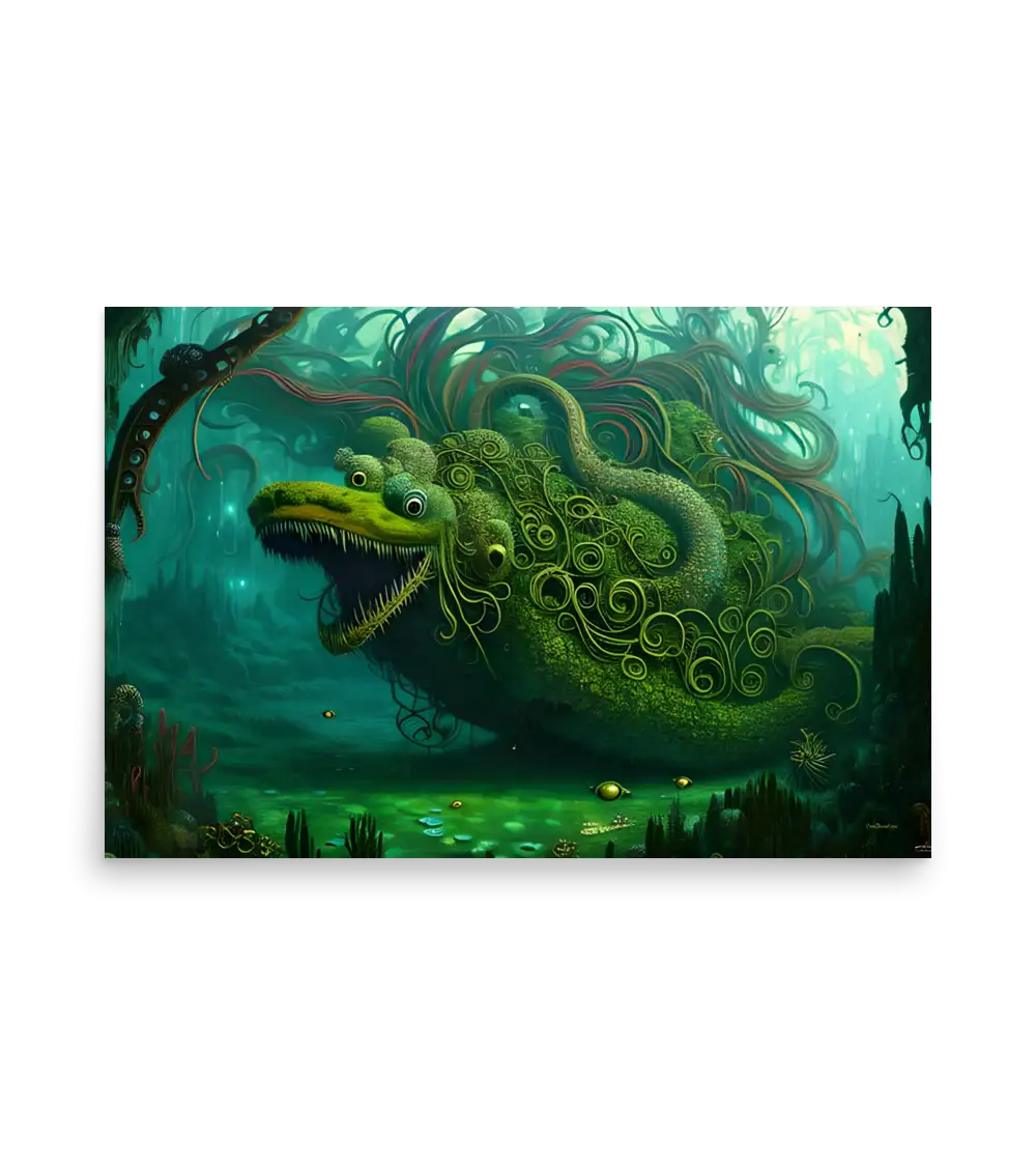 06 WATER MONSTER GREEN Poster