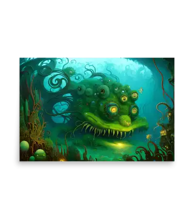 05 WATER MONSTER GREEN Poster