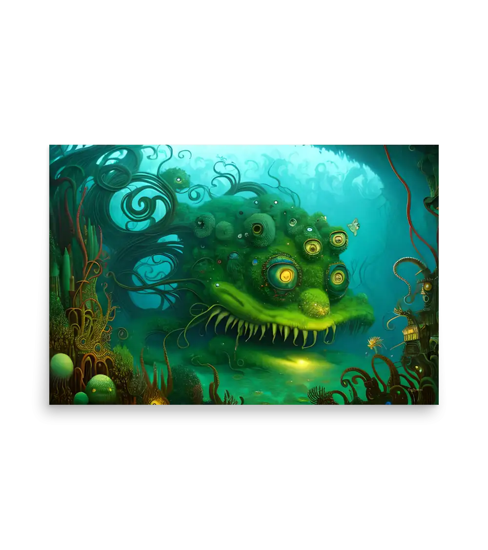05 WATER MONSTER GREEN Poster