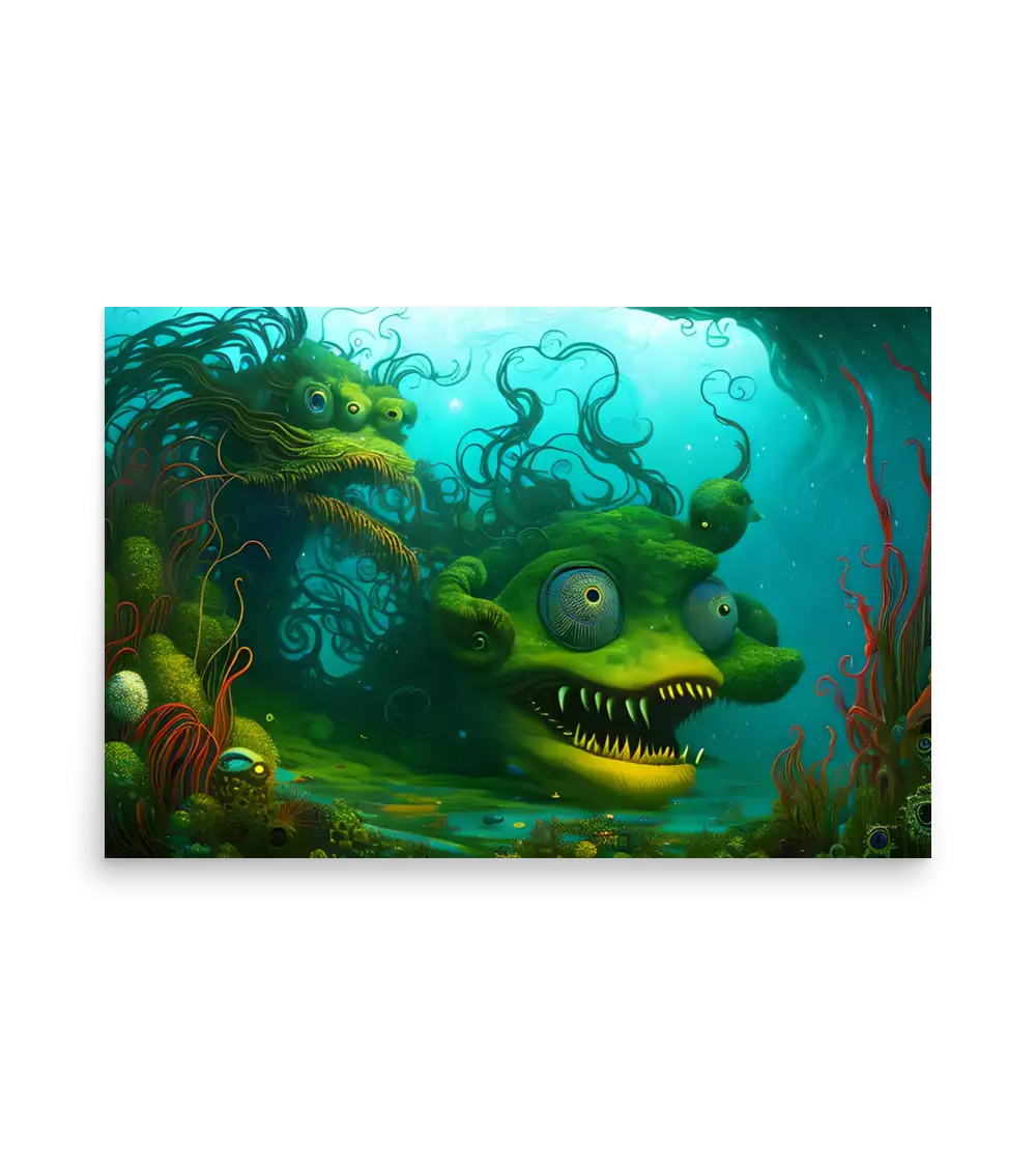 11 WATER MONSTER GREEN Poster