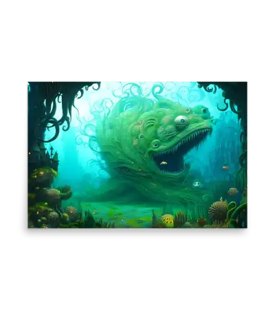 10 WATER MONSTER GREEN Poster