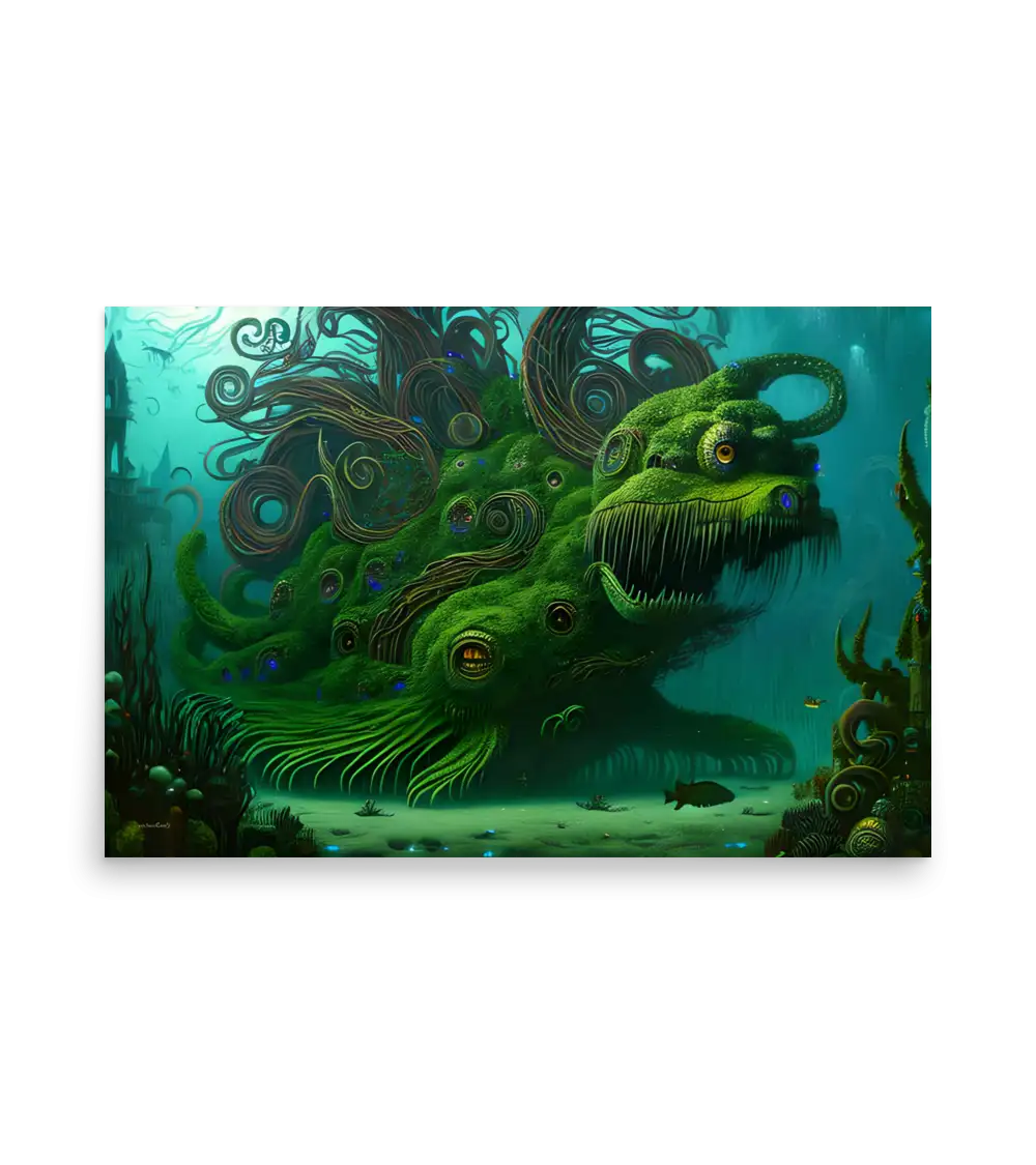09 WATER MONSTER GREEN Poster