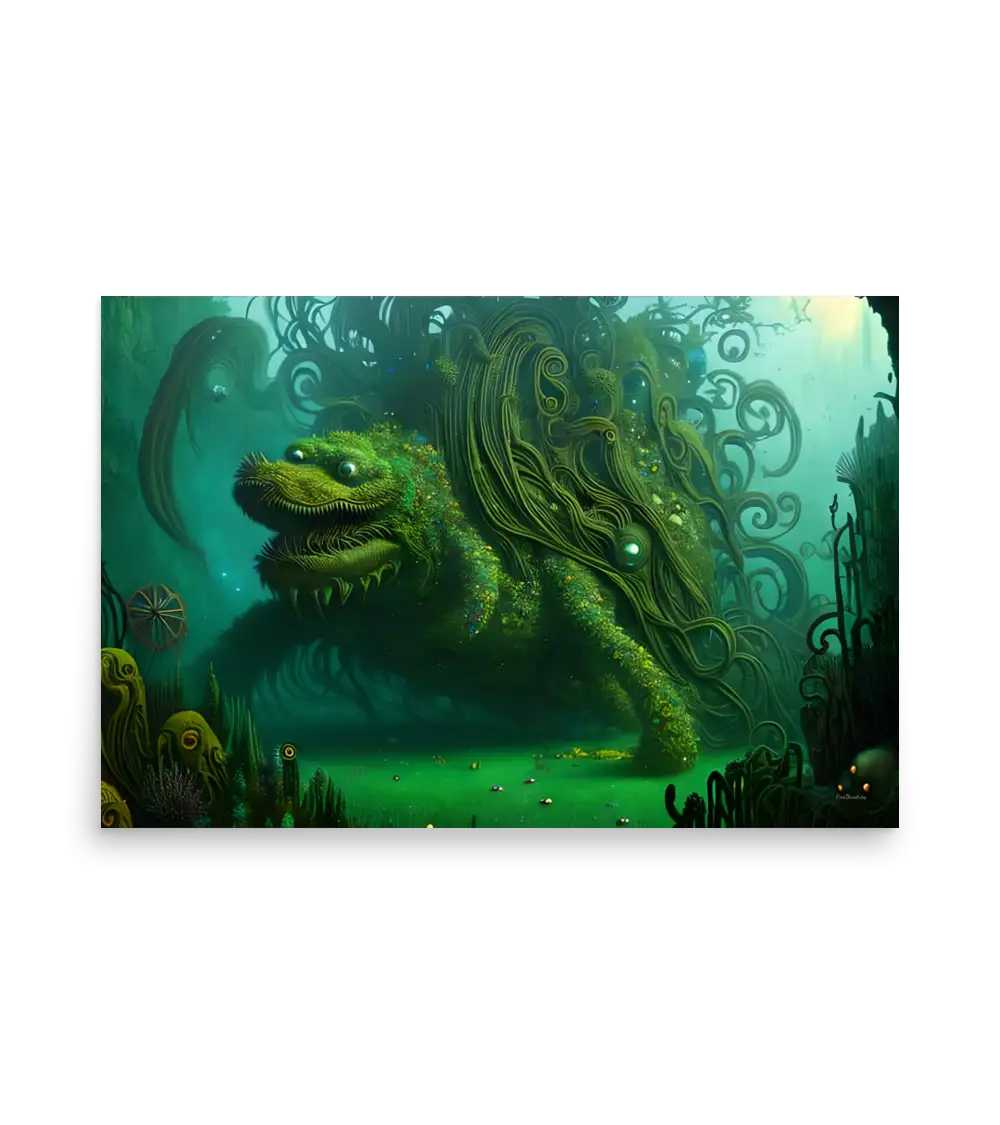 08 WATER MONSTER GREEN Poster