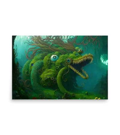 12 WATER MONSTER GREEN Poster