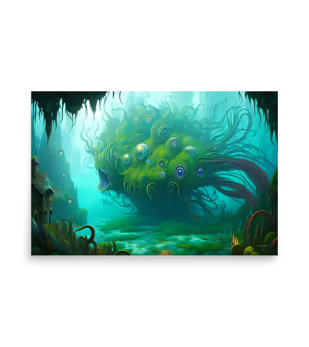 18 WATER MONSTER GREEN Poster