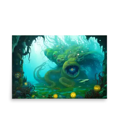 22 WATER MONSTER GREEN Poster