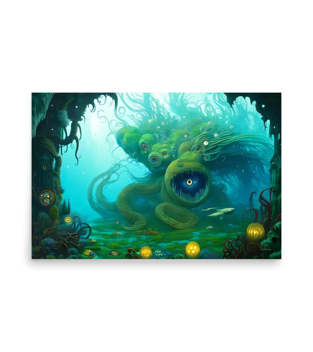 22 WATER MONSTER GREEN Poster