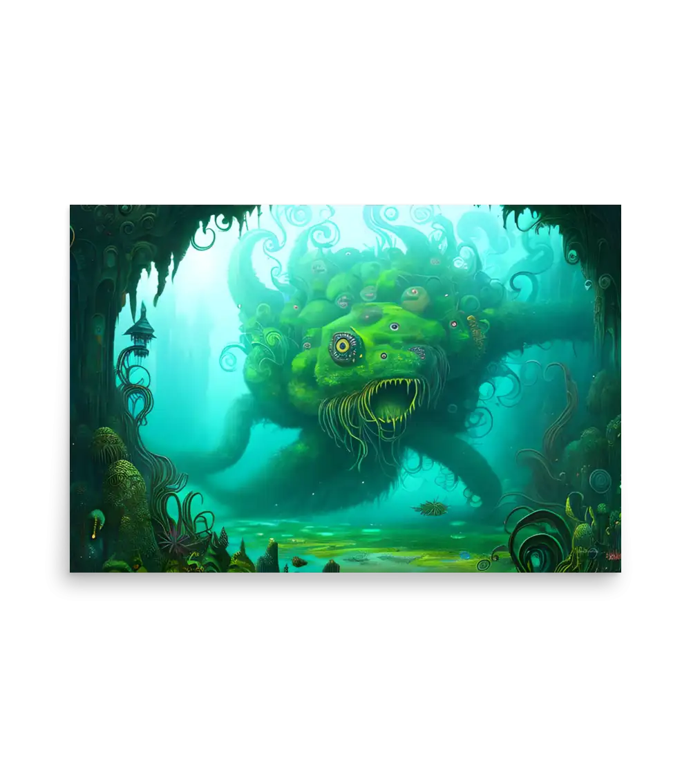 21 WATER MONSTER GREEN Poster