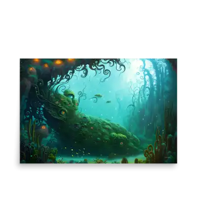 20 WATER MONSTER GREEN Poster